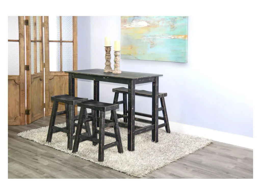 Black Sand 24"H Saddle Seat Stool Wood Seat