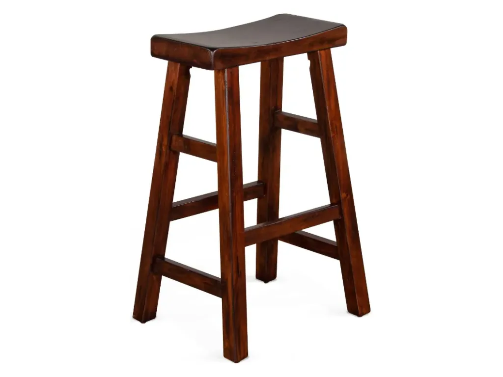 30"H Santa Fe Saddle Seat Stool Wood Seat - Alternative View