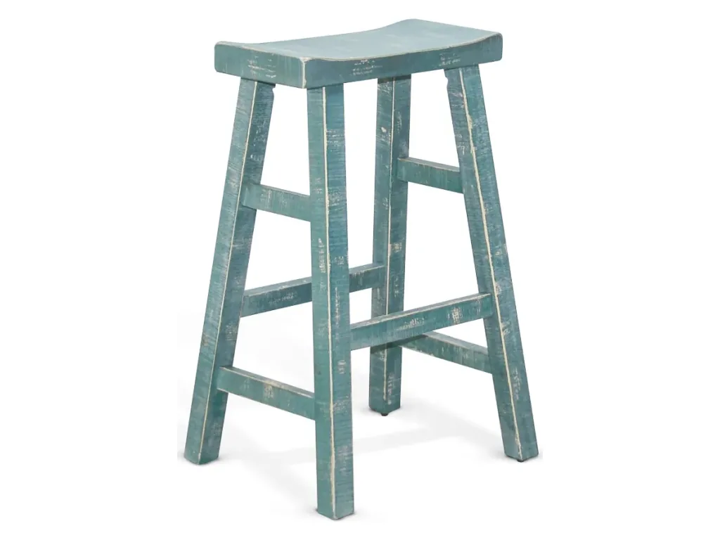 Sea Grass 30"H Saddle Seat Stool Wood Seat