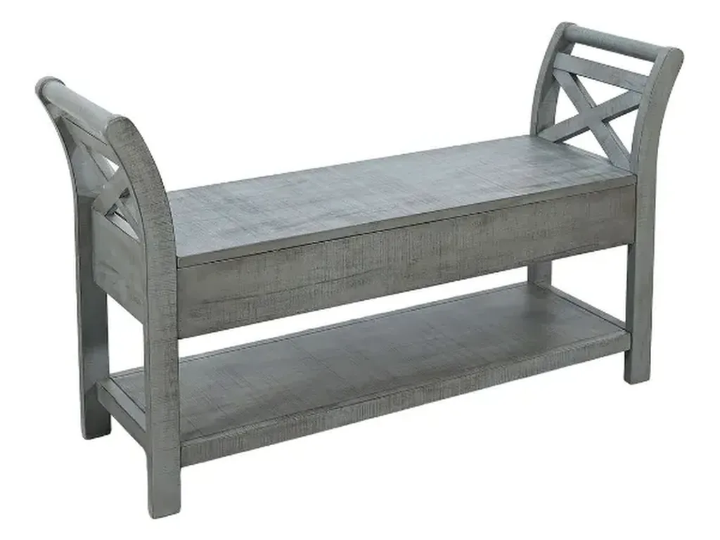 48" Accent Bench With Storage Wood Seat