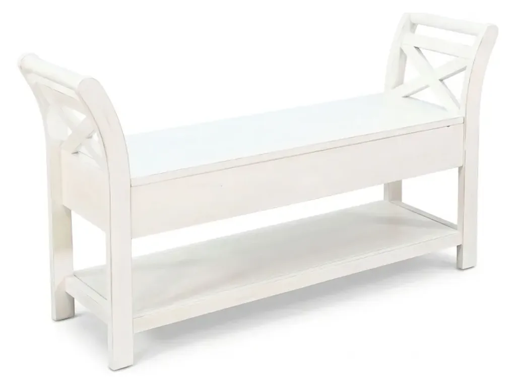 48" Accent Bench With Storage Wood Seat