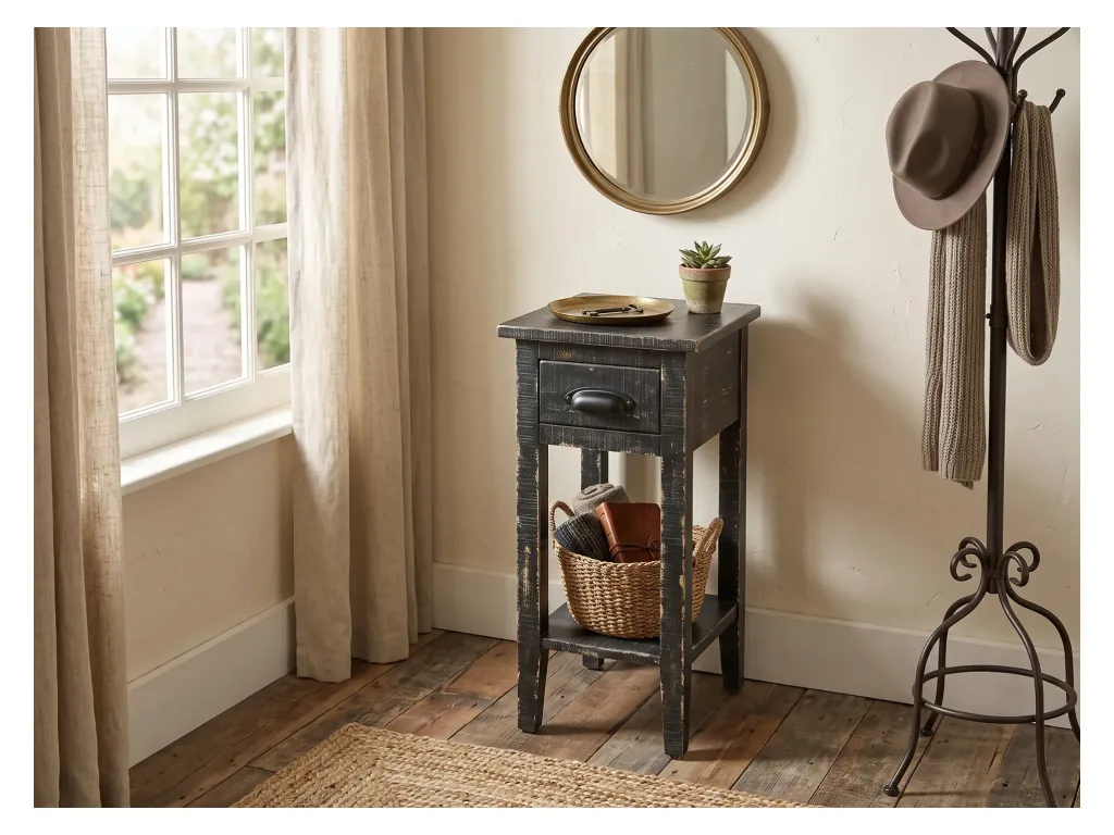 Black Sand Chair Side Table