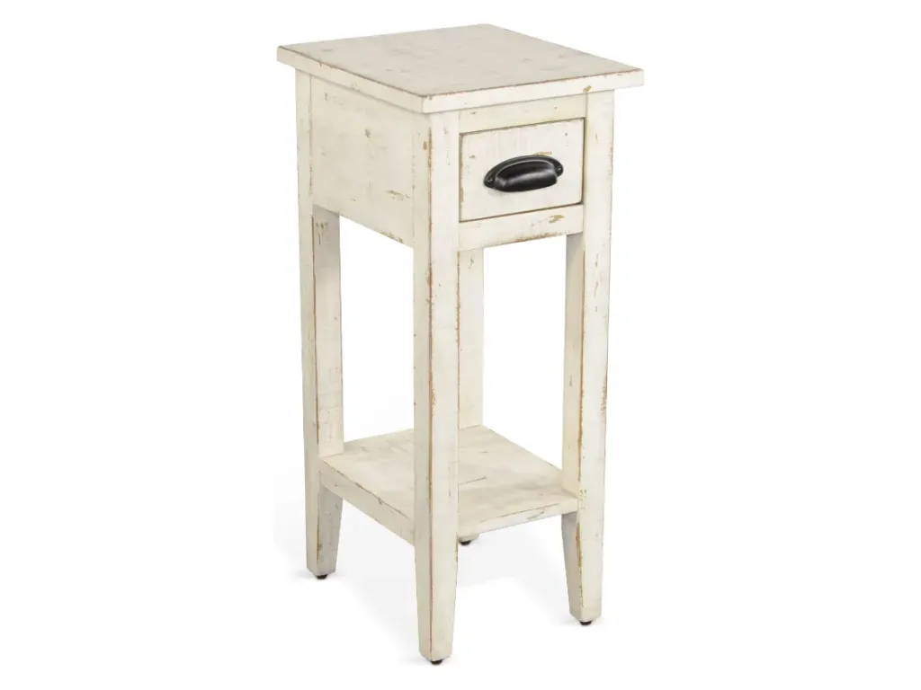 Marina White Sand Chair Side Table