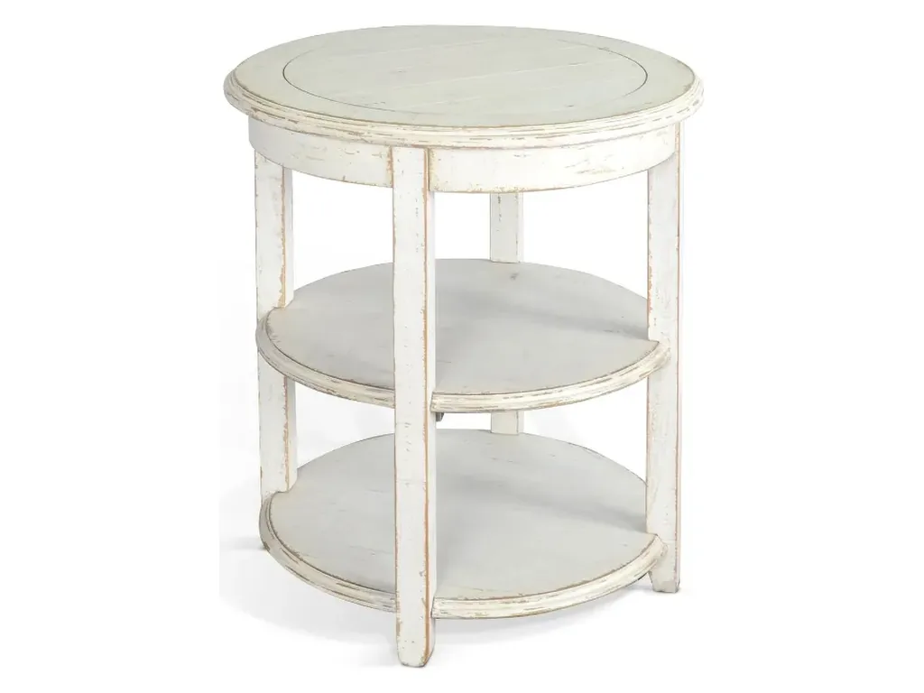 Marina White Sand Side Table - Alternative View