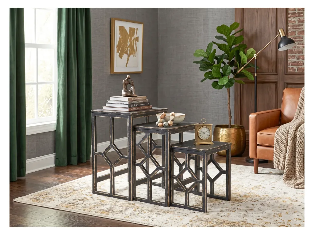 Black Sand Nesting Table