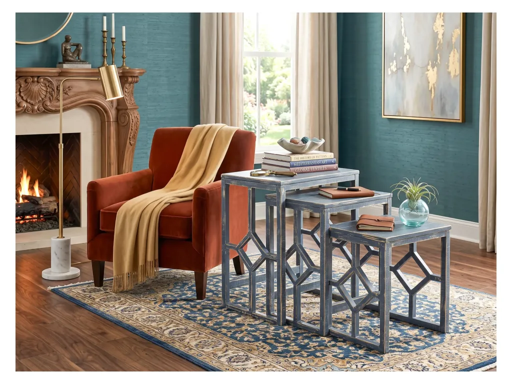 Ocean Blue Nesting Table