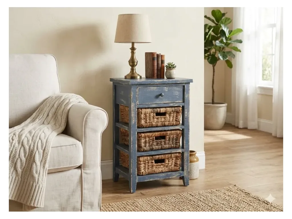 Ocean Blue Storage Table