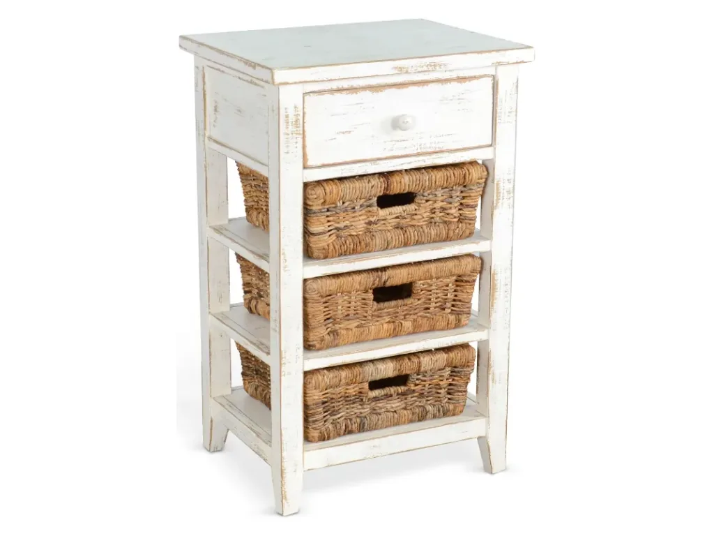Marina White Sand Storage Table