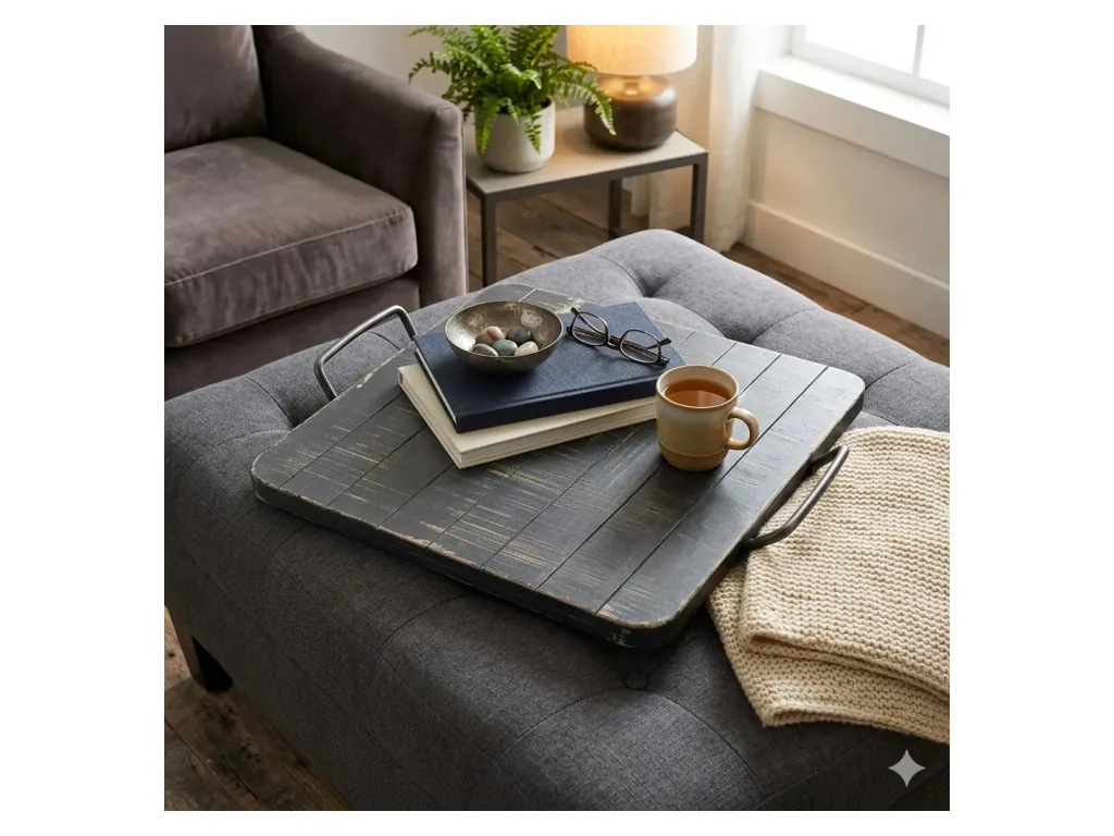 Black Sand Ottoman Tray