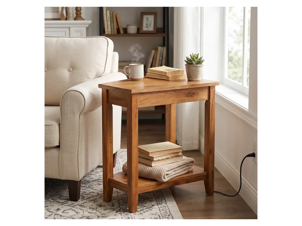 Santa Fe Chair Side Table with Power Strip
