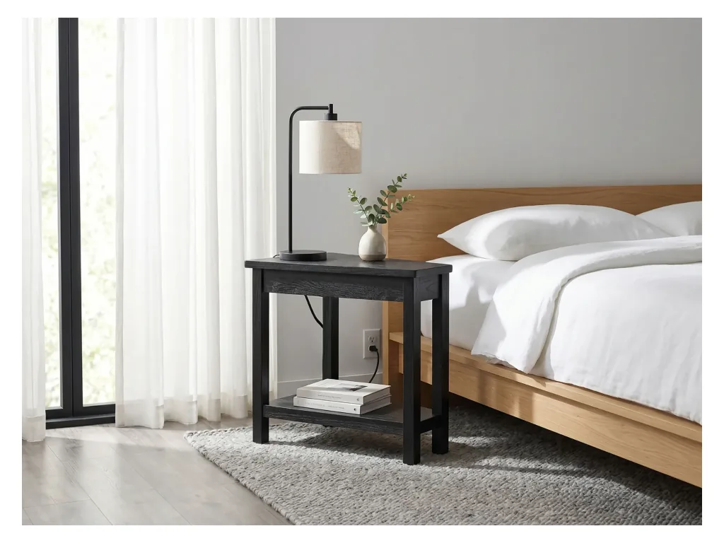 Chair Side Table With Power Strip
