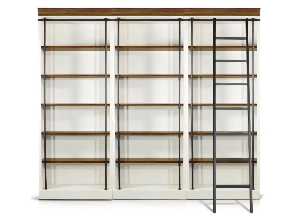 Bookcase With Wood Ladder - Alternative View