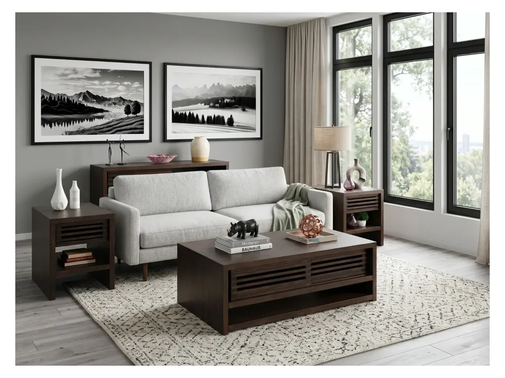 Sofa Table With Sliding Door
