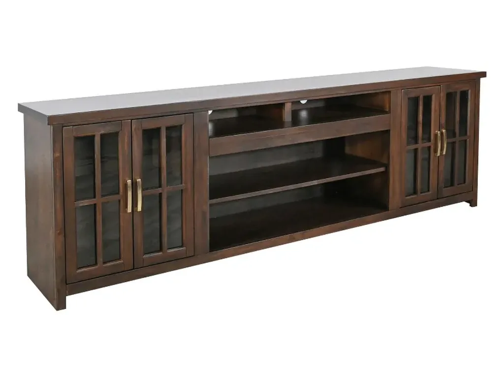 98" Plantation Coffee Bean Media Console With 42" Fireplace Option (3658)