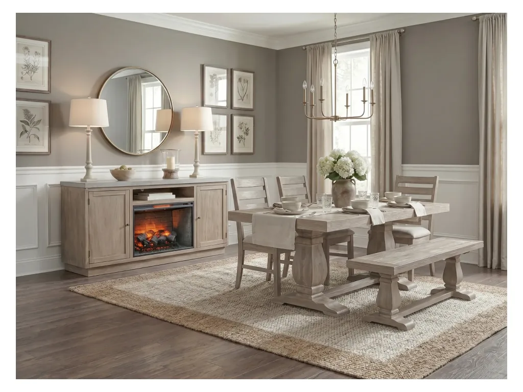 Rowan Media Console With 33" Fireplace Option(3666)