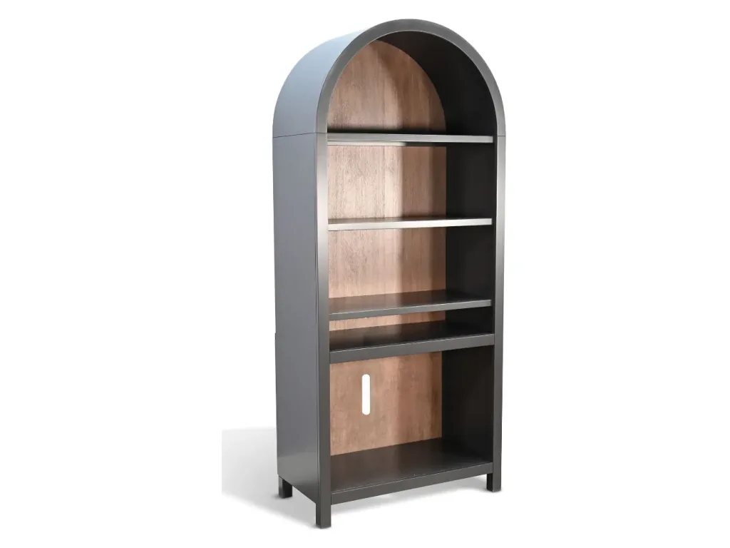 37" Chill Black Arch Bookcase With 33" Fireplace Option(3666) - Alternative View