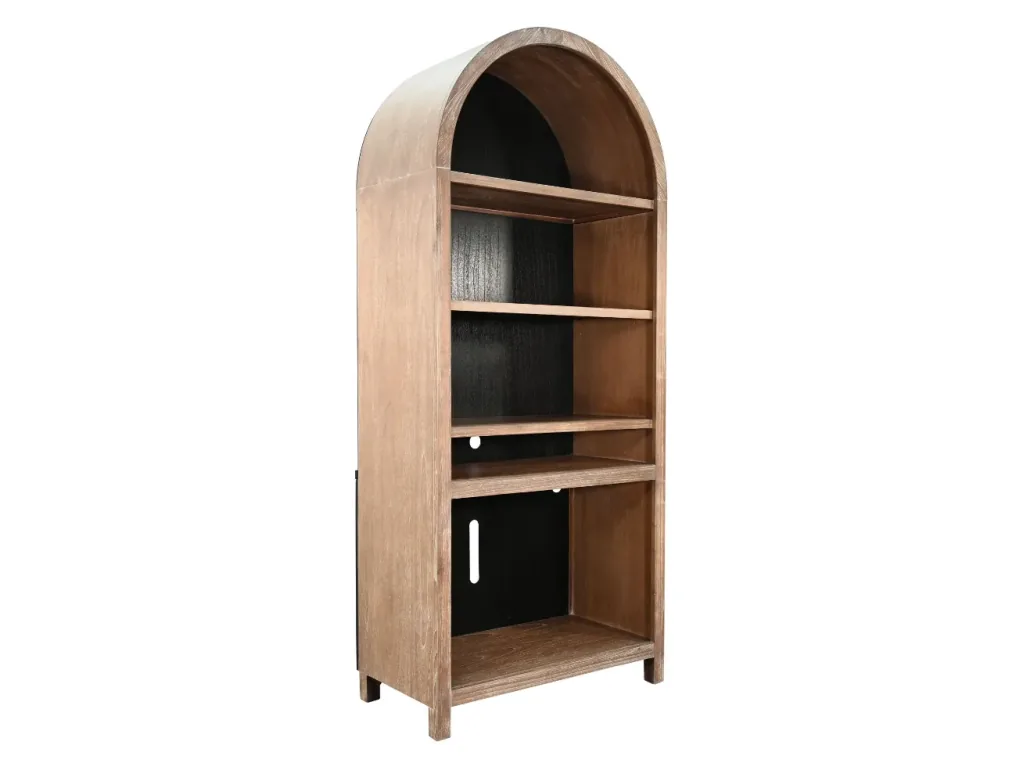 37" Chill Oak Grove/Umbra Arch Bookcase With 33" Fireplace Option(3666-FPI)