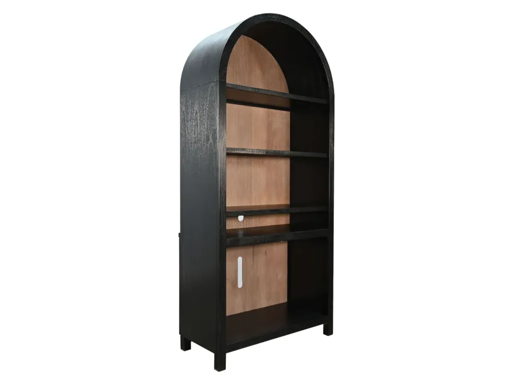 37" Chill Umbra/Oak Grove Arch Bookcase With 33" Fireplace Option(3666-FPI) - Alternative View