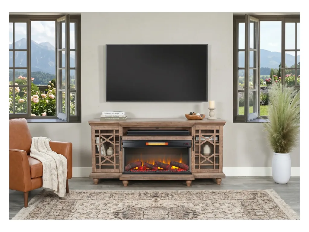 72" Harper Desert Rock Media Console Only, 36" Pano Insert Required ( 2001B-36P) Sold Separate