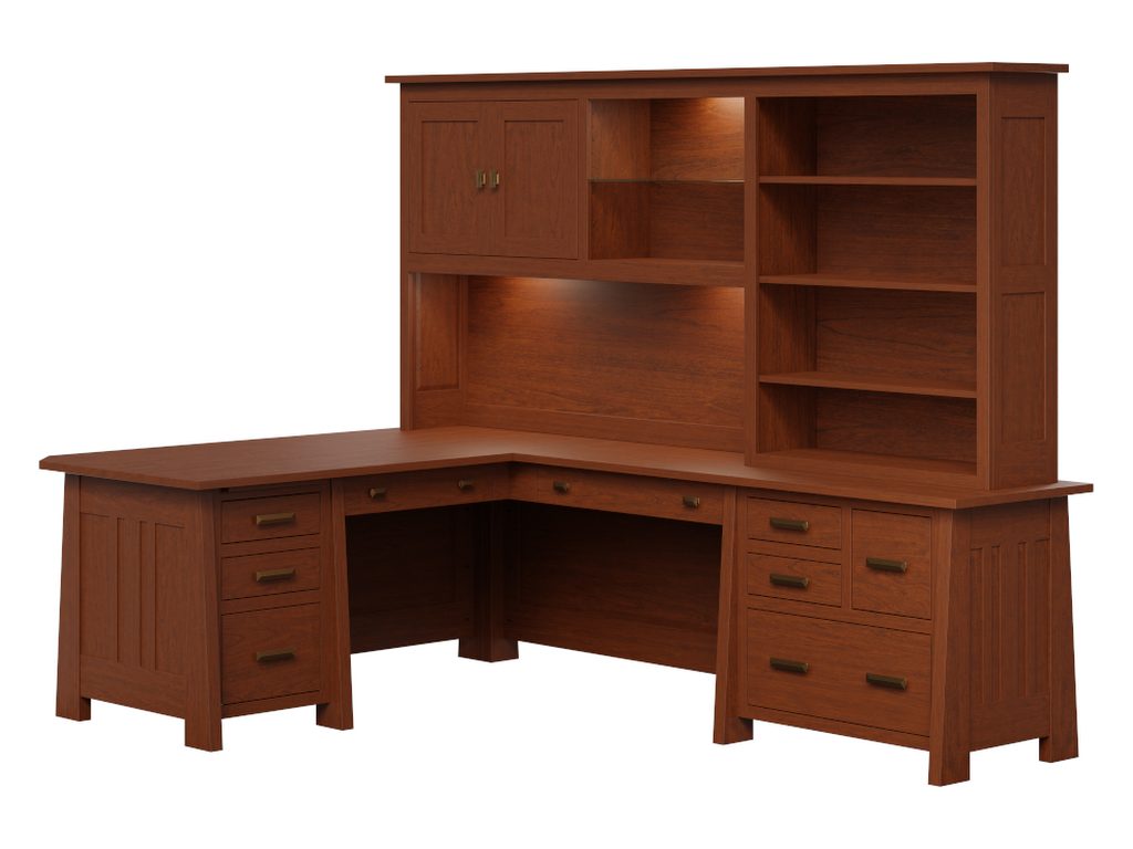 Freemont Mission Corner Desk With Hutch Desk