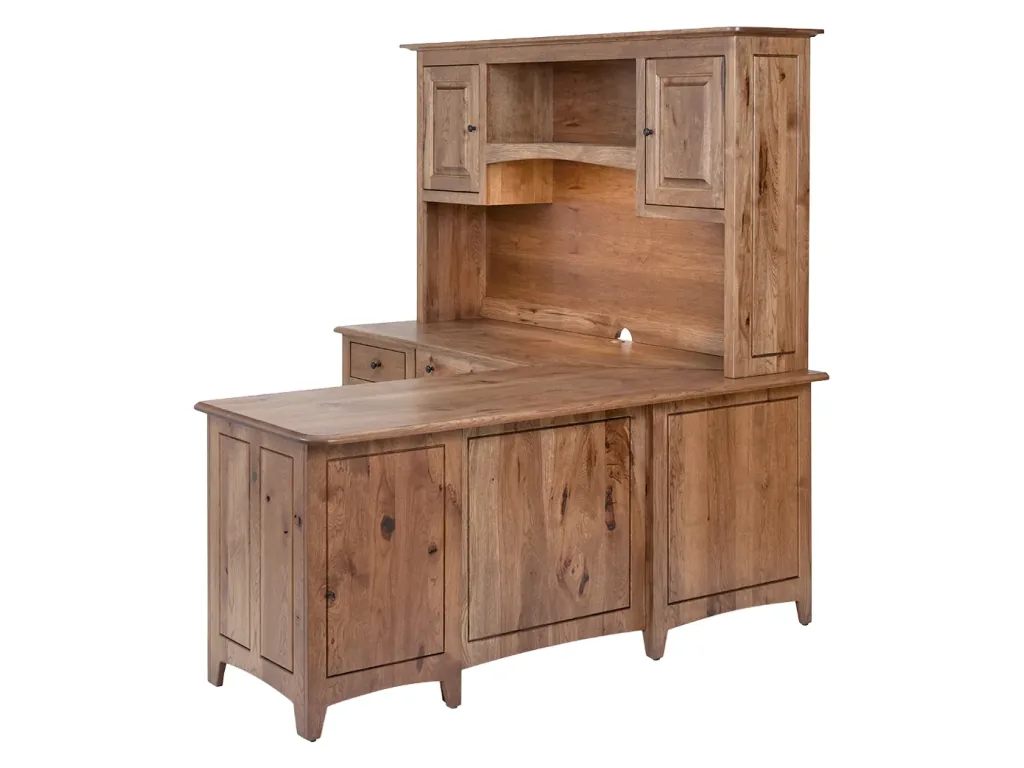 Amish Furniture of NE Dover L Desk With Hutch, alternate view