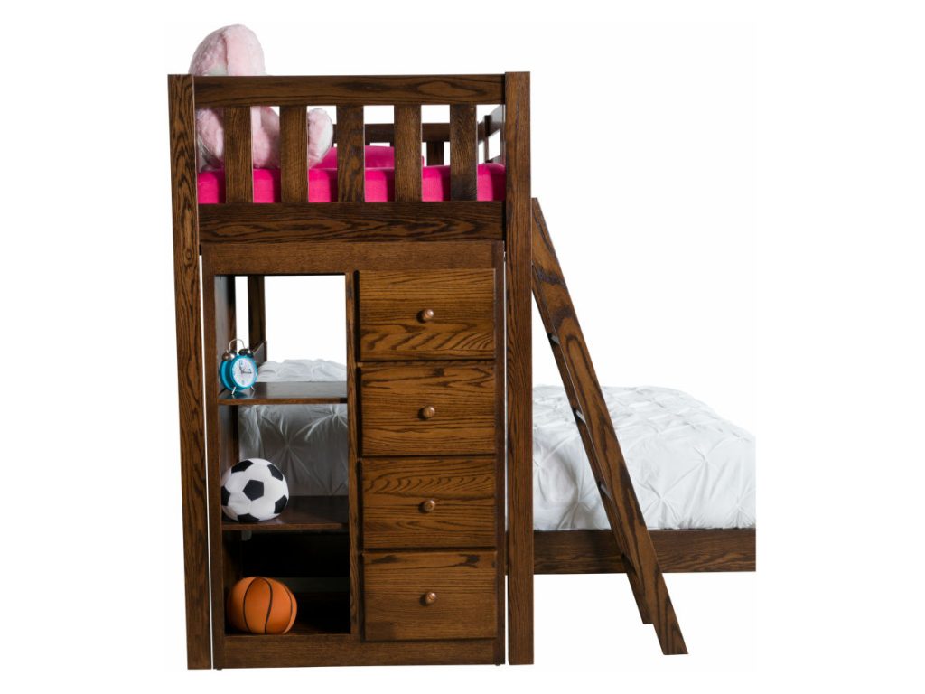 Sedona Twin x Twin Bunkbed With Bookcase Bunk Bed, alternate view