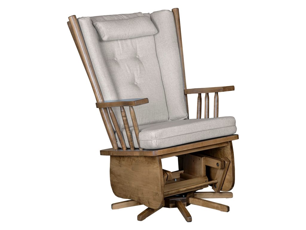 Amish Furniture of NE Smooth 4 Post Highback Swivel Glider Swivels & Glider