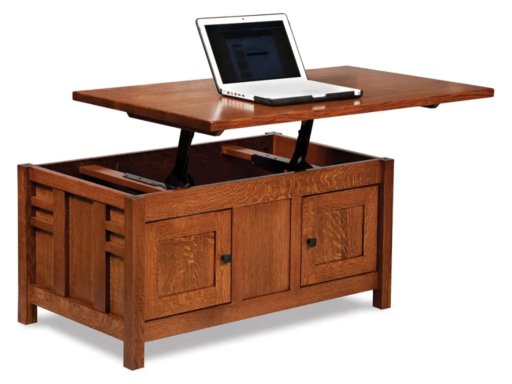 Amish Furniture of NE Kascade Enclosed Lift Top Coffee Table Table Top