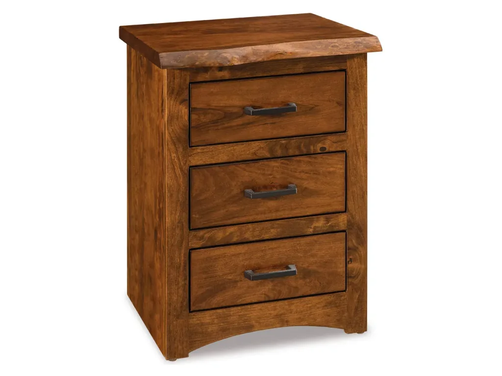 Amish Furniture of NE Live Wood 3 Drawer Nightstand