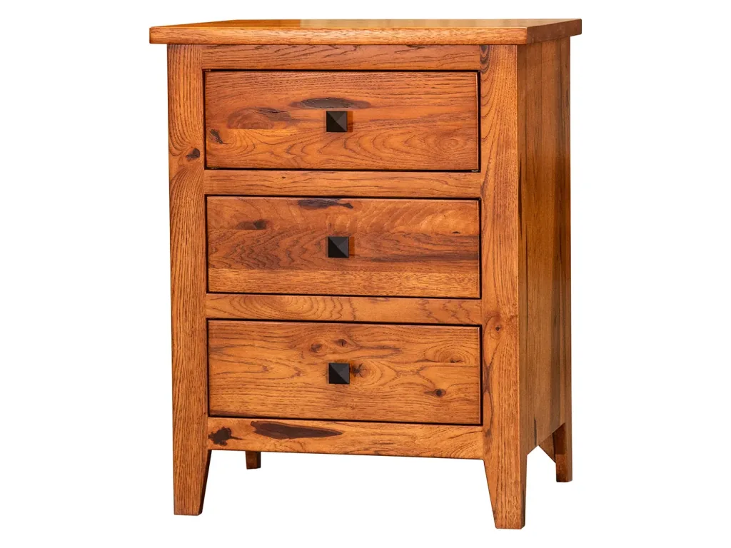 Amish Furniture of NE Ridgecrest Flush Mission 3 Drawer Nightstand