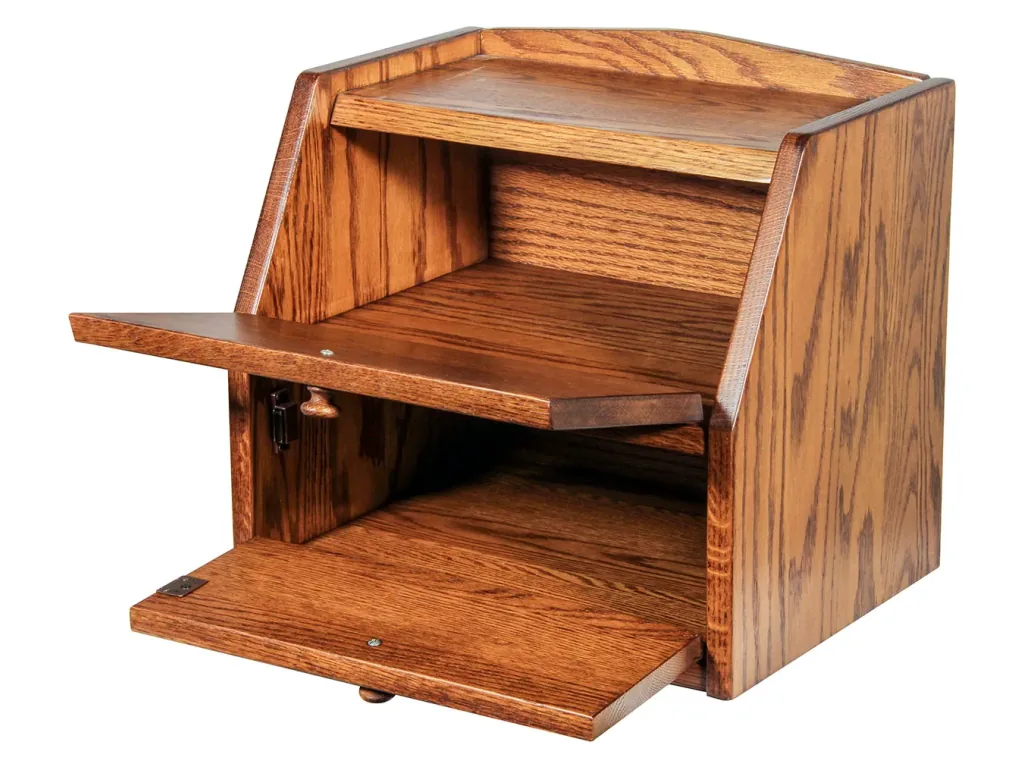 Amish Furniture of NE Two Tier Bread Box, alternate view
