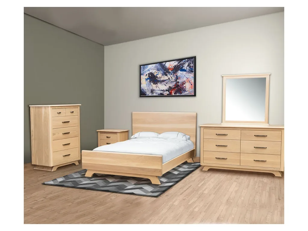 Amish Furniture of NE Neptune Fabric Headboard Bed Upholstered Bed, alternate view