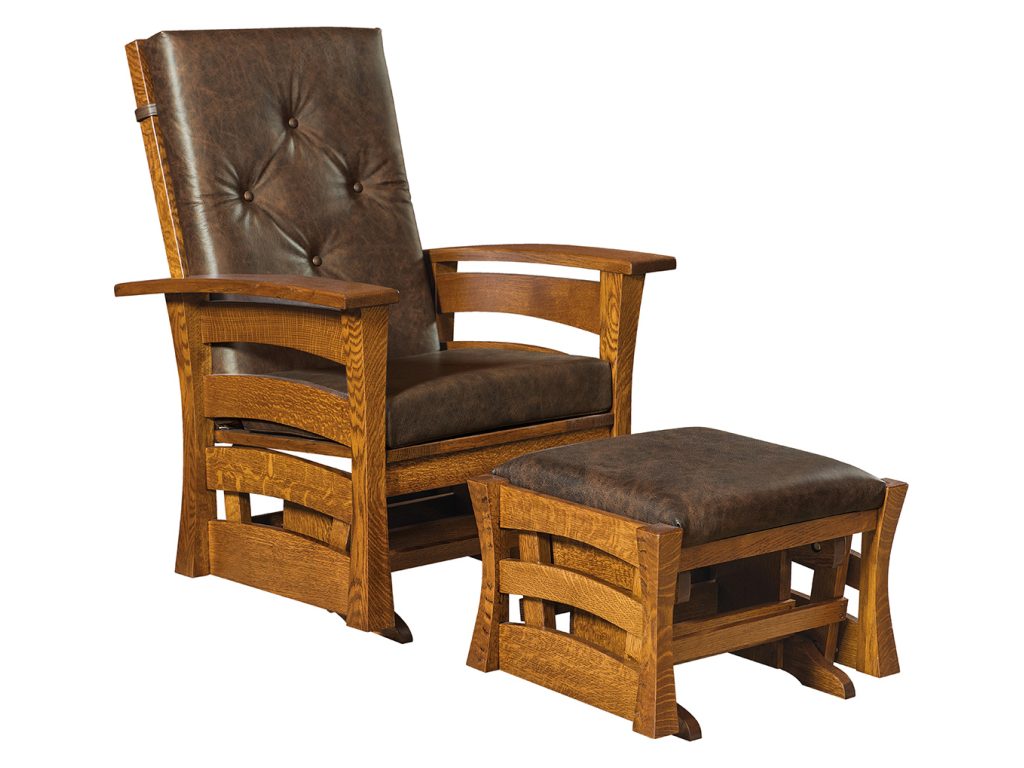 Amish Furniture of NE Barrington Glider with Ottoman Swivels & Glider