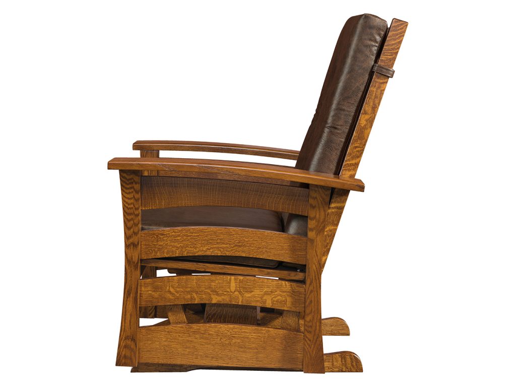 Amish Furniture of NE Barrington Glider with Ottoman Swivels & Glider, alternate view