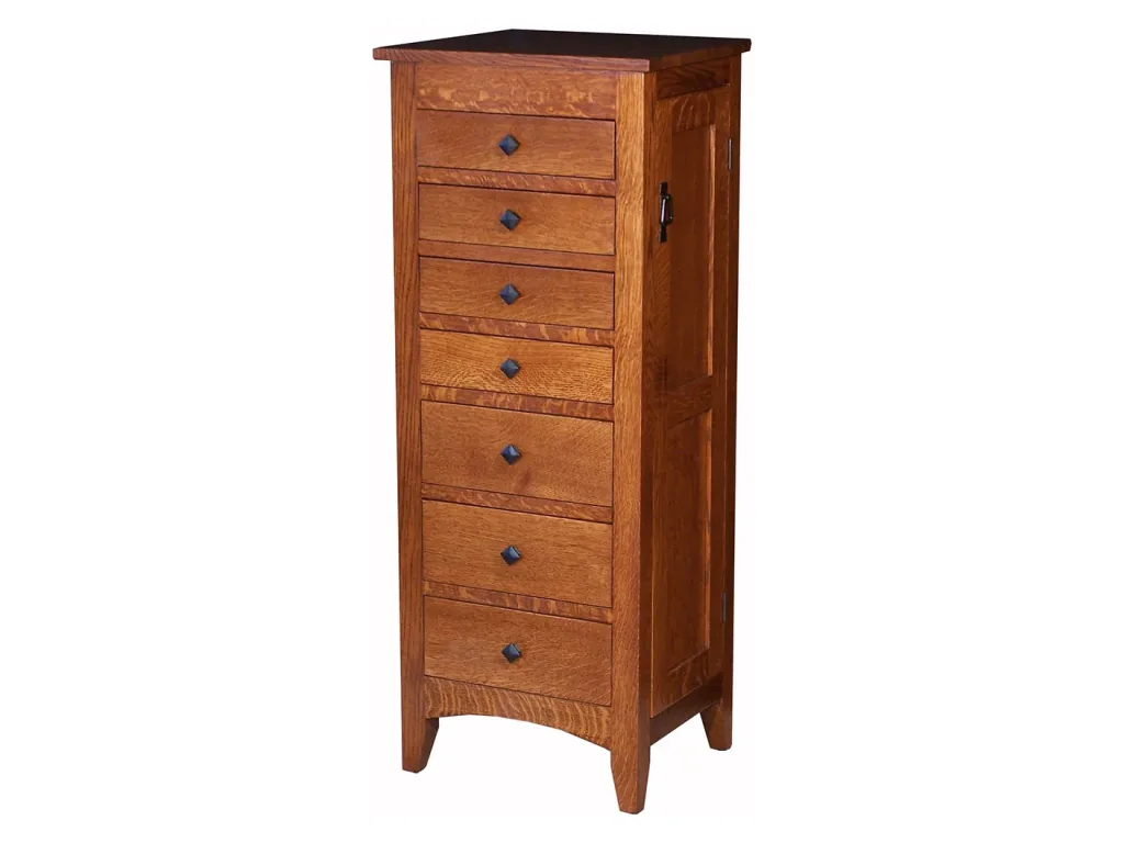 Amish Furniture of NE Flush Mission Jewelry Armoire – Large