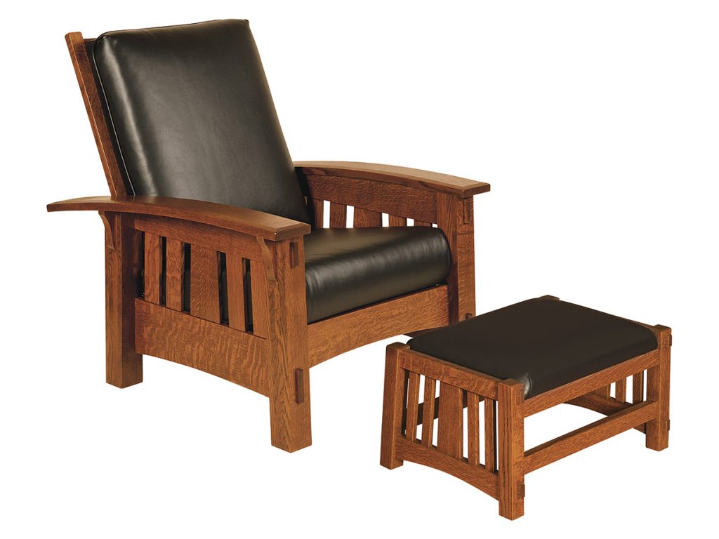 Amish Furniture of NE McCoy Morris Chair with Footstool Chair
