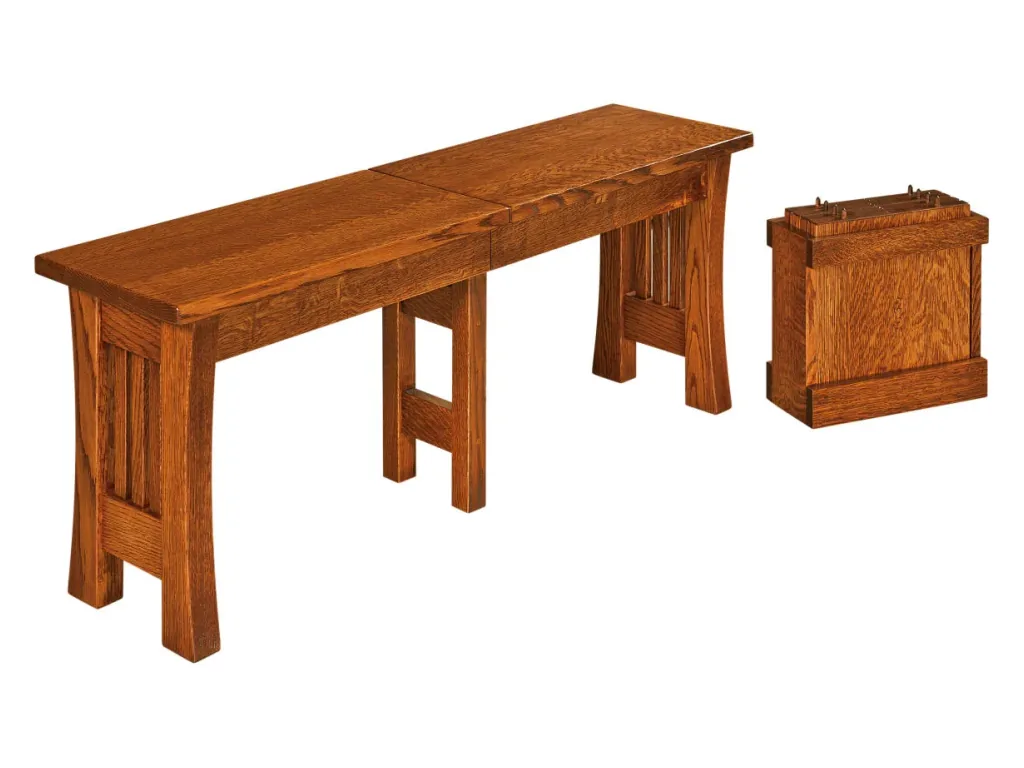 Amish Furniture of NE Arts & Crafts Bench, alternate view