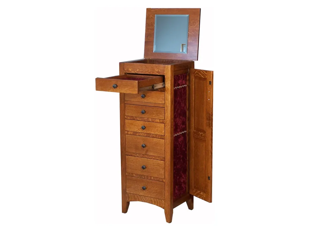 Amish Furniture of NE Flush Mission Jewelry Armoire – Large, alternate view