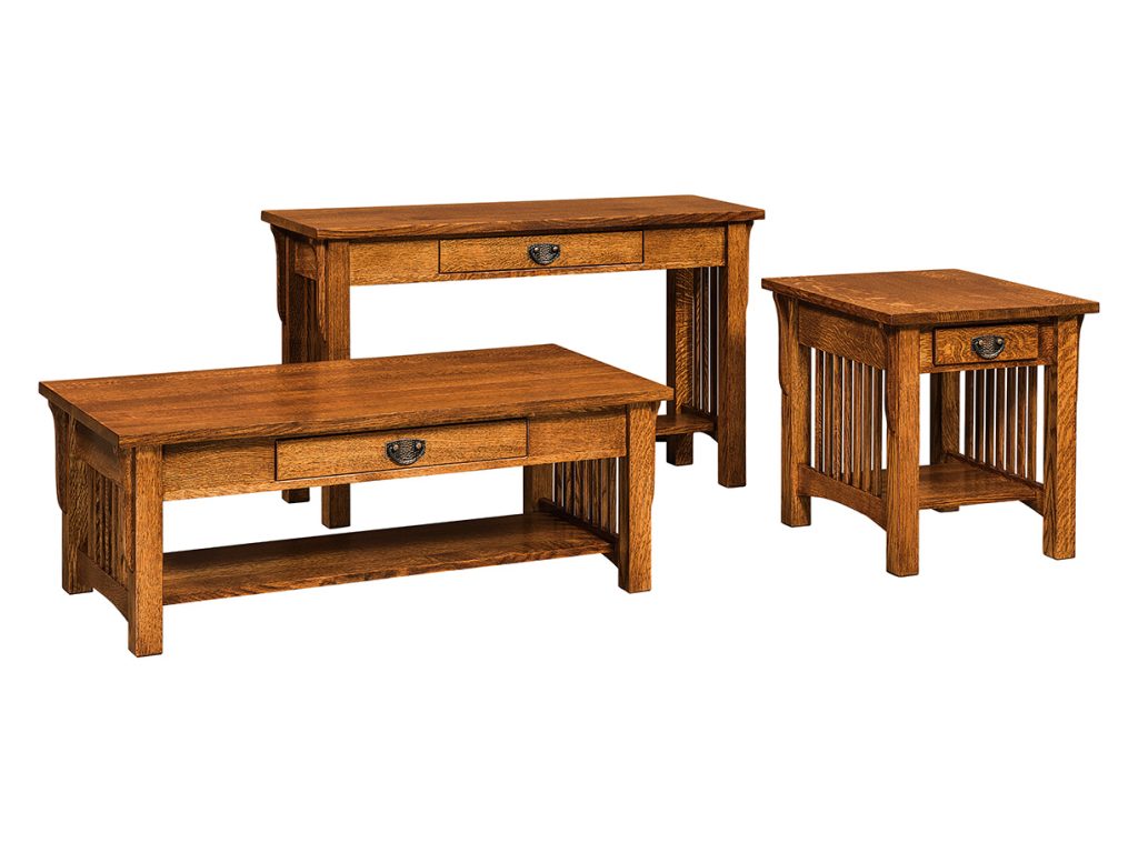 Amish Furniture of NE Cubic Occasional Tables with Drawers