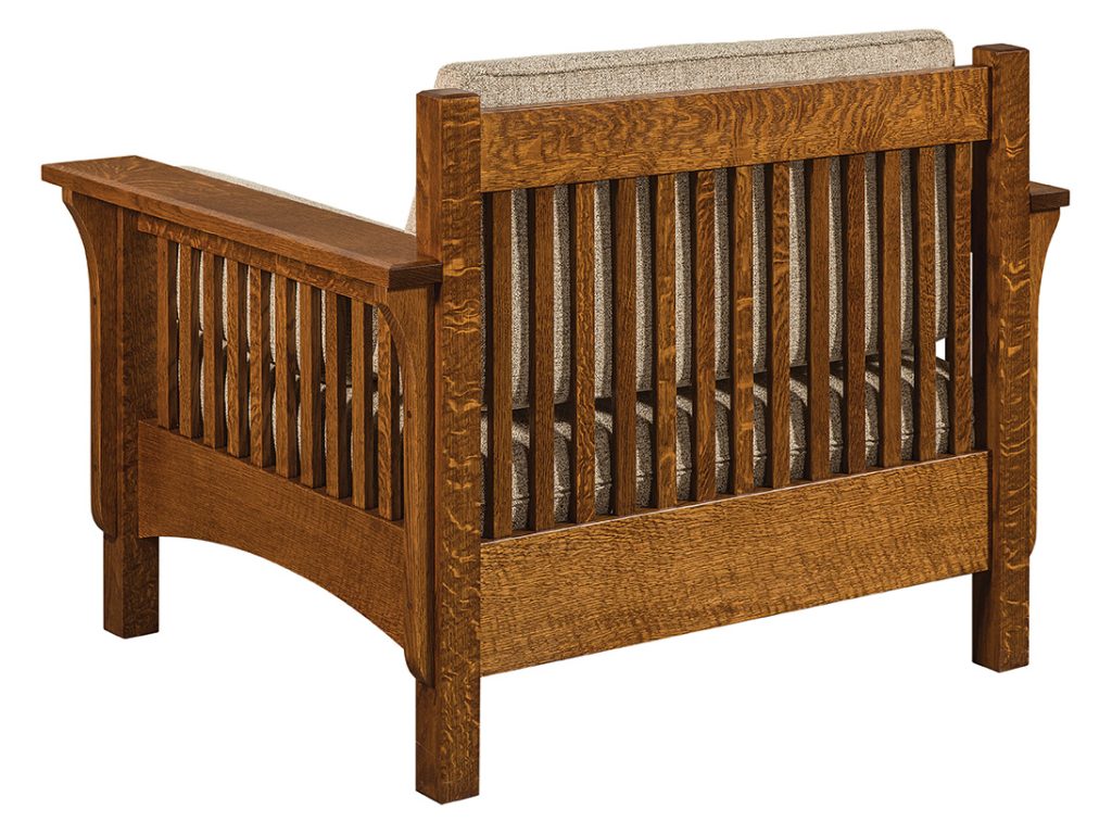 Amish Furniture of NE Pioneer Chair with Footstool Chair, alternate view