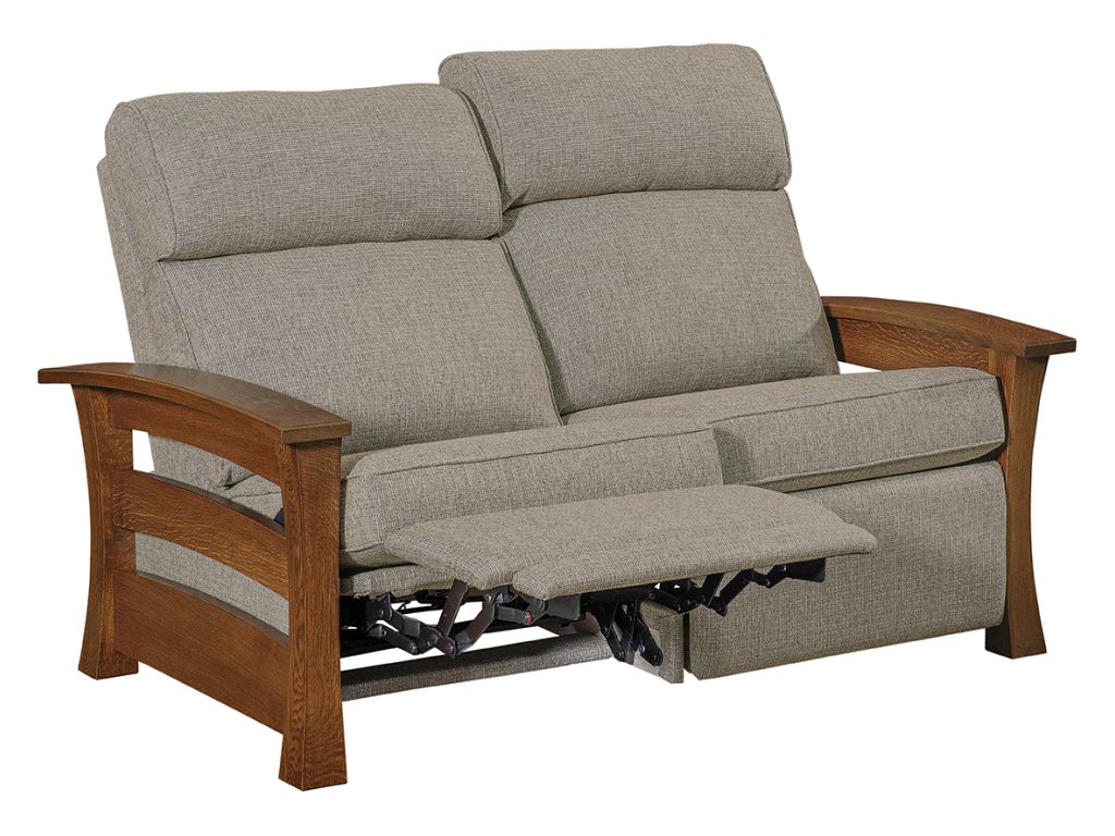 Amish Furniture of NE Barrington Stockton Wall Hugger Loveseat Recliner, alternate view