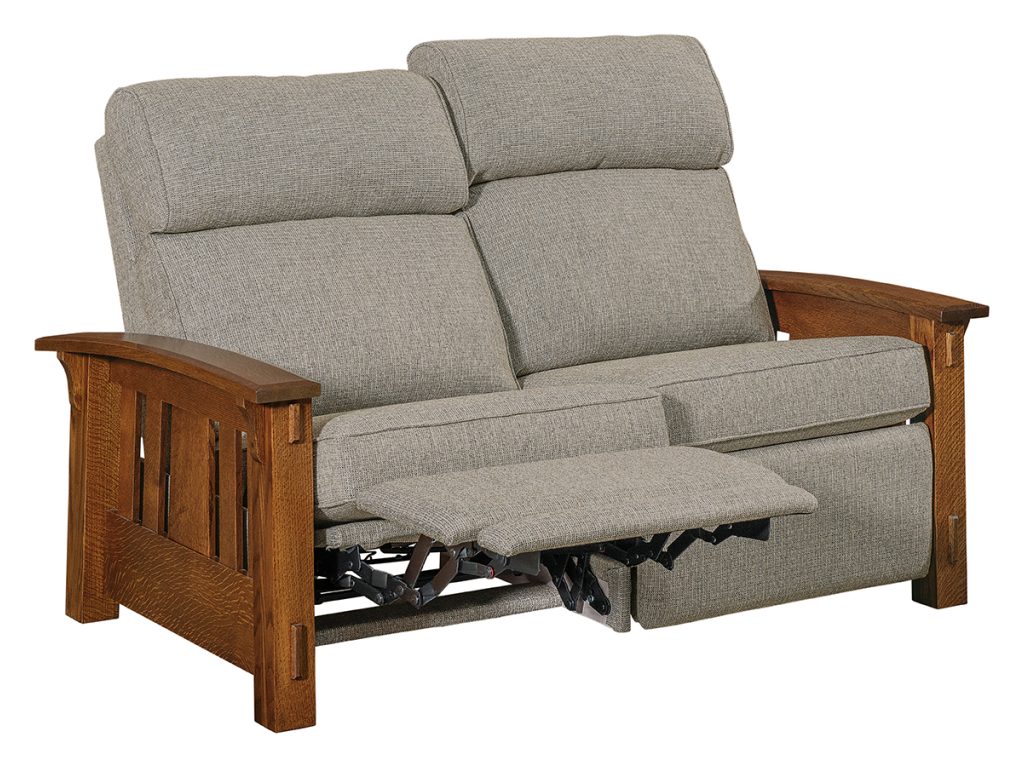 Amish Furniture of NE McCoy Stockton Wall Hugger Loveseat Recliner, alternate view