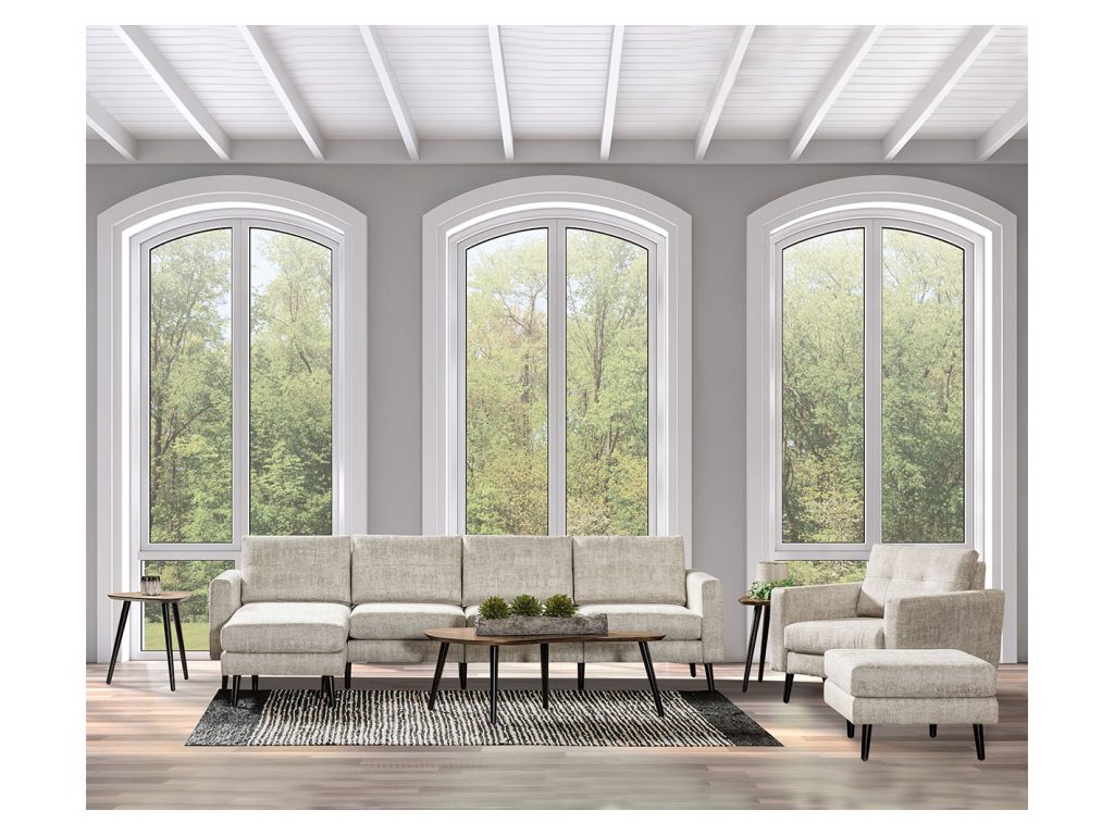 Serene 5 Seat Sectional Flat Arm, alternate view