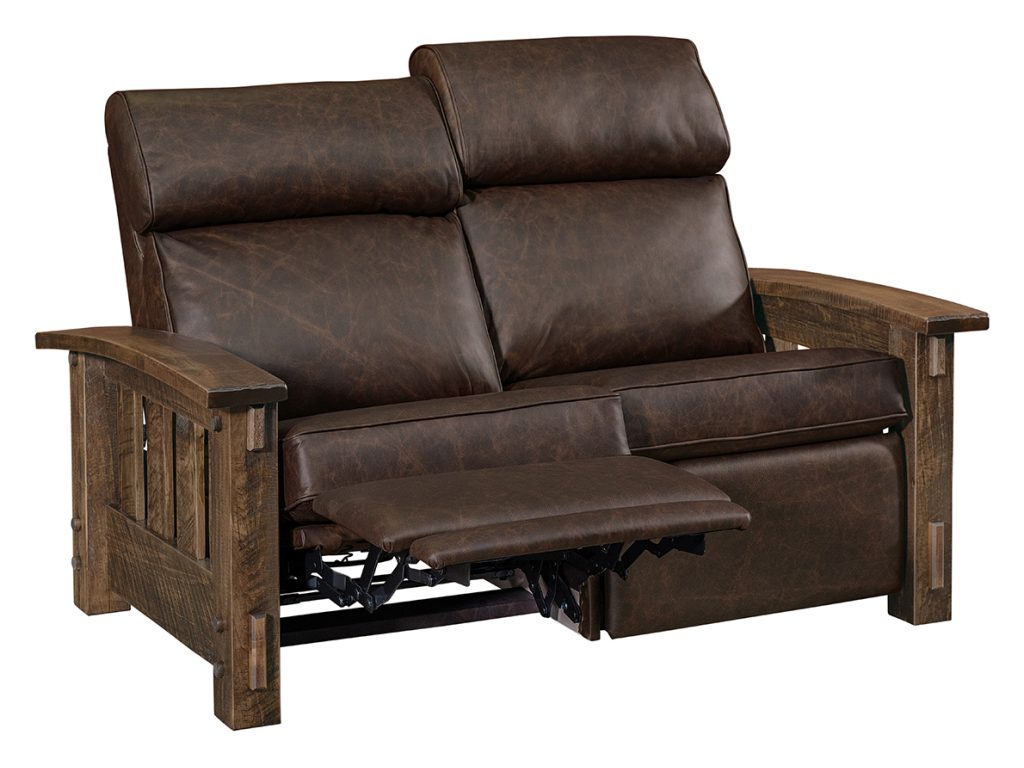 Amish Furniture of NE Houston Stockton Wall Hugger Loveseat Recliner, alternate view