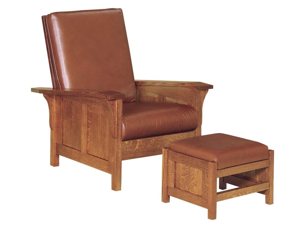 Amish Furniture of NE Clearspring Panel Morris Chair Footstool