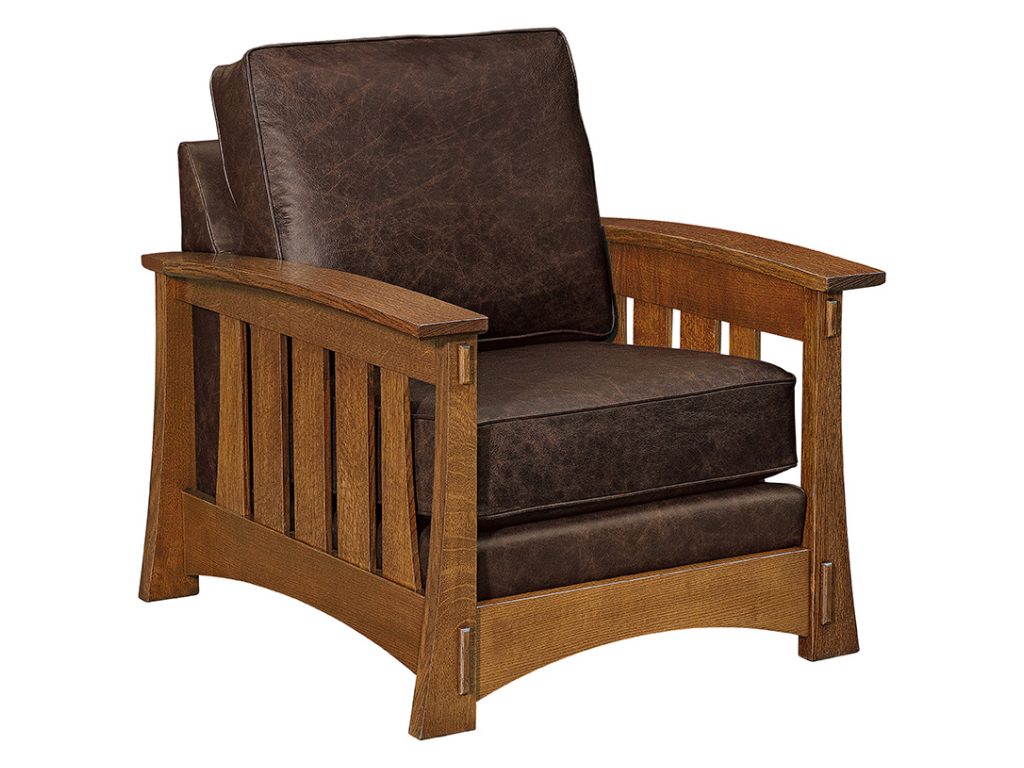 Amish Furniture of NE Highland Deluxe Chair with Footstool Chair, alternate view