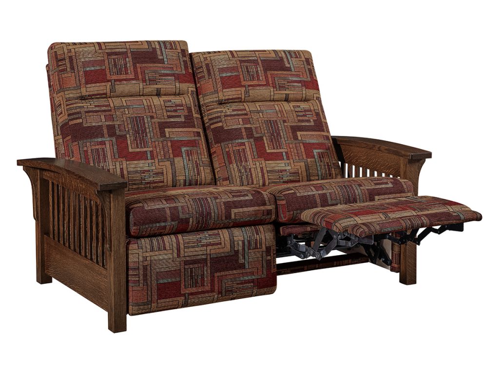 Amish Furniture of NE Skyline Slat Wall Hugger Loveseat Recliner, alternate view