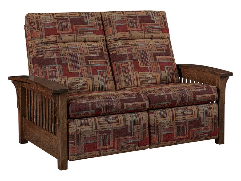 Amish Furniture of NE Skyline Slat Wall Hugger Loveseat Recliner