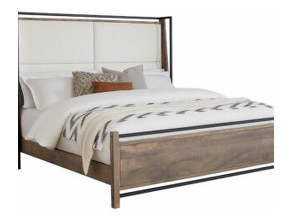 Amish Furniture of NE Abshire Bed With Fabric Headboard Upholstered Bed