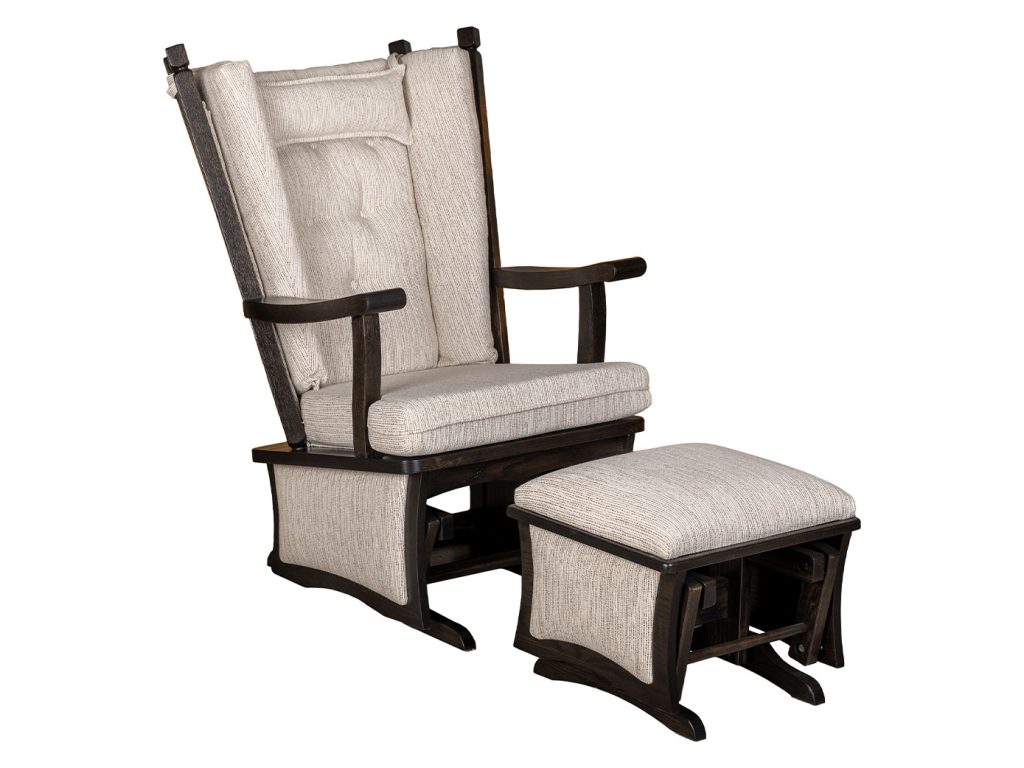Amish Furniture of NE Ashland Inlay Regular Glider and Ottoman Glider